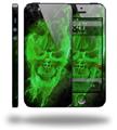 Flaming Fire Skull Green - Decal Style Vinyl Skin (compatible with Apple Original iPhone 5, NOT the iPhone 5C or 5S)