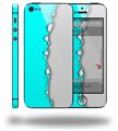 Ripped Colors Neon Teal Gray - Decal Style Vinyl Skin (compatible with Apple Original iPhone 5, NOT the iPhone 5C or 5S)