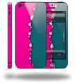 Ripped Colors Hot Pink Seafoam Green - Decal Style Vinyl Skin (compatible with Apple Original iPhone 5, NOT the iPhone 5C or 5S)