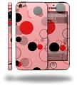 Lots of Dots Red on Pink - Decal Style Vinyl Skin (compatible with Apple Original iPhone 5, NOT the iPhone 5C or 5S)