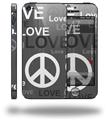 Love and Peace Gray - Decal Style Vinyl Skin (compatible with Apple Original iPhone 5, NOT the iPhone 5C or 5S)
