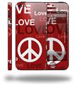 Love and Peace Red - Decal Style Vinyl Skin (compatible with Apple Original iPhone 5, NOT the iPhone 5C or 5S)