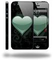 Glass Heart Grunge Seafoam Green - Decal Style Vinyl Skin (compatible with Apple Original iPhone 5, NOT the iPhone 5C or 5S)