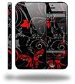 Twisted Garden Gray and Red - Decal Style Vinyl Skin (compatible with Apple Original iPhone 5, NOT the iPhone 5C or 5S)
