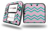 Zig Zag Teal Pink and Gray - Decal Style Vinyl Skin fits Nintendo 2DS - 2DS NOT INCLUDED