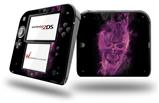 Flaming Fire Skull Hot Pink Fuchsia - Decal Style Vinyl Skin fits Nintendo 2DS - 2DS NOT INCLUDED