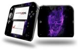 Flaming Fire Skull Purple - Decal Style Vinyl Skin fits Nintendo 2DS - 2DS NOT INCLUDED