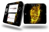 Flaming Fire Skull Yellow - Decal Style Vinyl Skin fits Nintendo 2DS - 2DS NOT INCLUDED