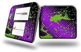 Halftone Splatter Green Purple - Decal Style Vinyl Skin fits Nintendo 2DS - 2DS NOT INCLUDED
