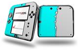 Ripped Colors Neon Teal Gray - Decal Style Vinyl Skin fits Nintendo 2DS - 2DS NOT INCLUDED