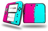 Ripped Colors Hot Pink Neon Teal - Decal Style Vinyl Skin fits Nintendo 2DS - 2DS NOT INCLUDED