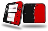 Ripped Colors Black Red - Decal Style Vinyl Skin fits Nintendo 2DS - 2DS NOT INCLUDED
