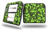 Scattered Skulls Neon Green - Decal Style Vinyl Skin fits Nintendo 2DS - 2DS NOT INCLUDED