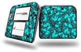 Scattered Skulls Neon Teal - Decal Style Vinyl Skin fits Nintendo 2DS - 2DS NOT INCLUDED