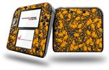 Scattered Skulls Orange - Decal Style Vinyl Skin fits Nintendo 2DS - 2DS NOT INCLUDED