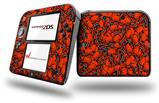 Scattered Skulls Red - Decal Style Vinyl Skin fits Nintendo 2DS - 2DS NOT INCLUDED