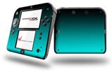 Smooth Fades Neon Teal Black - Decal Style Vinyl Skin fits Nintendo 2DS - 2DS NOT INCLUDED