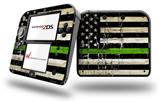 Painted Faded and Cracked Green Line USA American Flag - Decal Style Vinyl Skin fits Nintendo 2DS - 2DS NOT INCLUDED