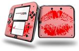 Big Kiss Lips Red on Pink - Decal Style Vinyl Skin fits Nintendo 2DS - 2DS NOT INCLUDED