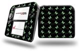 Pastel Butterflies Green on Black - Decal Style Vinyl Skin fits Nintendo 2DS - 2DS NOT INCLUDED