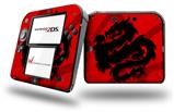 Oriental Dragon Black on Red - Decal Style Vinyl Skin fits Nintendo 2DS - 2DS NOT INCLUDED
