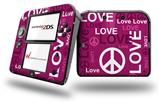 Love and Peace Hot Pink - Decal Style Vinyl Skin fits Nintendo 2DS - 2DS NOT INCLUDED