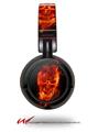 Decal style Skin Wrap for Sony MDR ZX100 Headphones Flaming Fire Skull Orange (HEADPHONES  NOT INCLUDED)