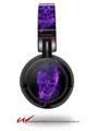 Decal style Skin Wrap for Sony MDR ZX100 Headphones Flaming Fire Skull Purple (HEADPHONES  NOT INCLUDED)