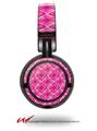 Decal style Skin Wrap for Sony MDR ZX100 Headphones Wavey Fushia Hot Pink (HEADPHONES  NOT INCLUDED)