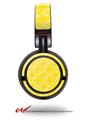 Decal style Skin Wrap for Sony MDR ZX100 Headphones Wavey Yellow (HEADPHONES  NOT INCLUDED)