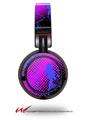 Decal style Skin Wrap for Sony MDR ZX100 Headphones Halftone Splatter Blue Hot Pink (HEADPHONES  NOT INCLUDED)