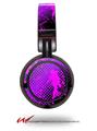 Decal style Skin Wrap for Sony MDR ZX100 Headphones Halftone Splatter Hot Pink Purple (HEADPHONES  NOT INCLUDED)
