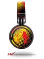Decal style Skin Wrap for Sony MDR ZX100 Headphones Halftone Splatter Yellow Red (HEADPHONES  NOT INCLUDED)