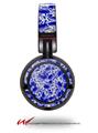 Decal style Skin Wrap for Sony MDR ZX100 Headphones Scattered Skulls Royal Blue (HEADPHONES  NOT INCLUDED)