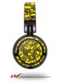 Decal style Skin Wrap for Sony MDR ZX100 Headphones Scattered Skulls Yellow (HEADPHONES NOT INCLUDED)