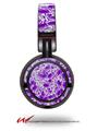 Decal style Skin Wrap for Sony MDR ZX100 Headphones Scattered Skulls Purple (HEADPHONES  NOT INCLUDED)