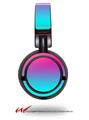 Decal style Skin Wrap for Sony MDR ZX100 Headphones Smooth Fades Neon Teal Hot Pink (HEADPHONES  NOT INCLUDED)
