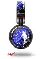 Decal style Skin Wrap for Sony MDR ZX100 Headphones Halftone Splatter White Blue (HEADPHONES  NOT INCLUDED)