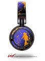 Decal style Skin Wrap for Sony MDR ZX100 Headphones Halftone Splatter Orange Blue (HEADPHONES  NOT INCLUDED)