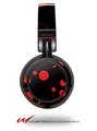 Decal style Skin Wrap for Sony MDR ZX100 Headphones Lots of Dots Red on Black (HEADPHONES  NOT INCLUDED)