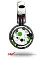 Decal style Skin Wrap for Sony MDR ZX100 Headphones Lots of Dots Green on White (HEADPHONES  NOT INCLUDED)