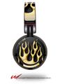 Decal style Skin Wrap for Sony MDR ZX100 Headphones Metal Flames Yellow (HEADPHONES  NOT INCLUDED)