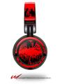 Decal style Skin Wrap for Sony MDR ZX100 Headphones Big Kiss Lips Black on Red (HEADPHONES  NOT INCLUDED)