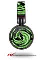 Decal style Skin Wrap for Sony MDR ZX100 Headphones Alecias Swirl 02 Green (HEADPHONES  NOT INCLUDED)
