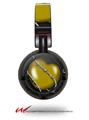Decal style Skin Wrap for Sony MDR ZX100 Headphones Barbwire Heart Yellow (HEADPHONES  NOT INCLUDED)