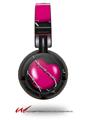 Decal style Skin Wrap for Sony MDR ZX100 Headphones Barbwire Heart Hot Pink (HEADPHONES  NOT INCLUDED)