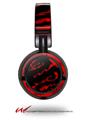 Decal style Skin Wrap for Sony MDR ZX100 Headphones Oriental Dragon Black on Red (HEADPHONES  NOT INCLUDED)