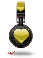 Decal style Skin Wrap for Sony MDR ZX100 Headphones Glass Heart Grunge Yellow (HEADPHONES  NOT INCLUDED)