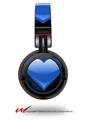 Decal style Skin Wrap for Sony MDR ZX100 Headphones Glass Heart Grunge Blue (HEADPHONES  NOT INCLUDED)