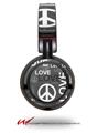 Decal style Skin Wrap for Sony MDR ZX100 Headphones Love and Peace Gray (HEADPHONES  NOT INCLUDED)